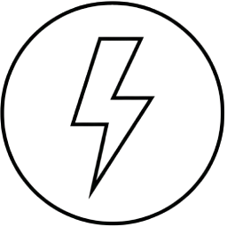 A bold lightning bolt symbol inside a circle representing the first phase of the SmogGo ion charging process
